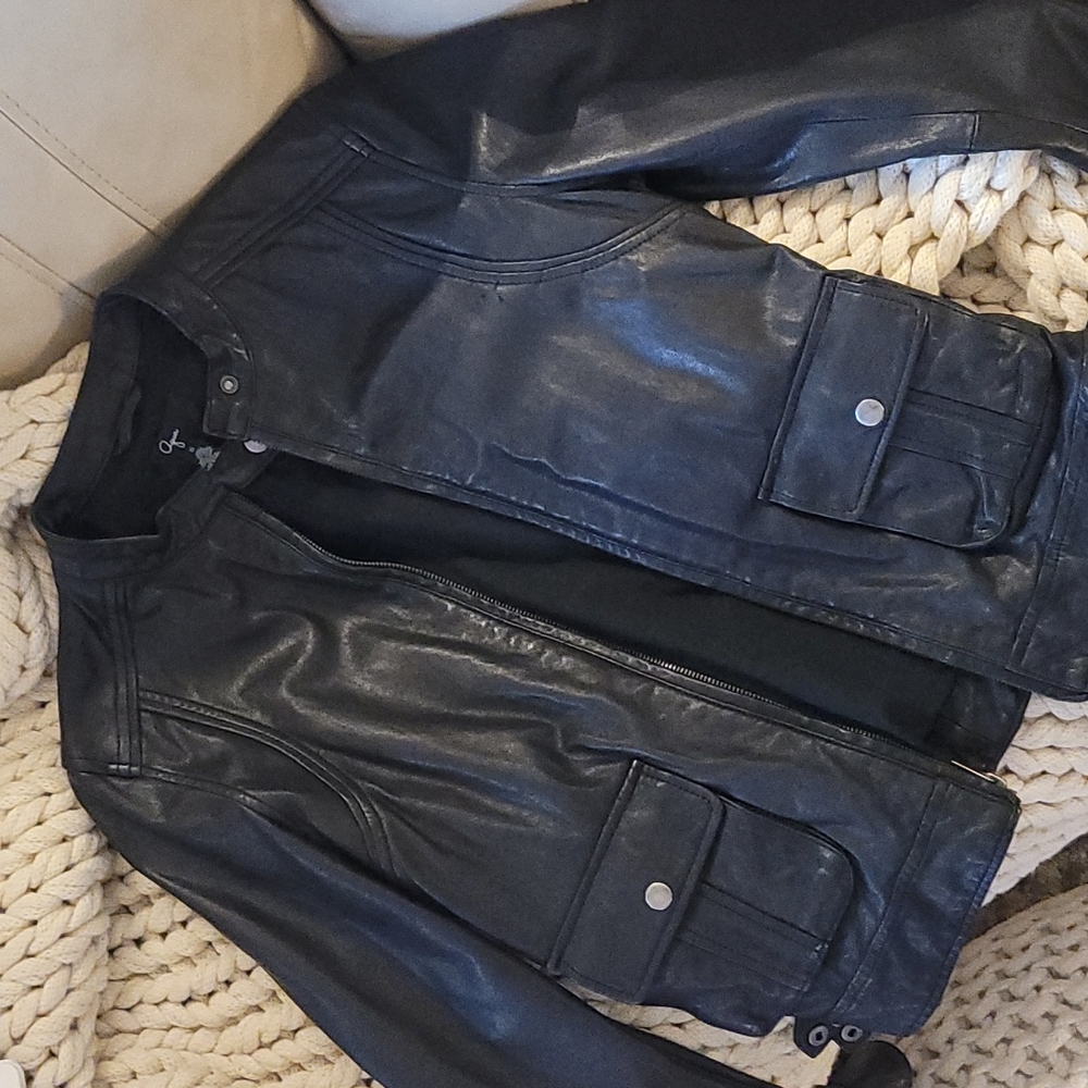Leather moto jacket (Bloomingdale's)
